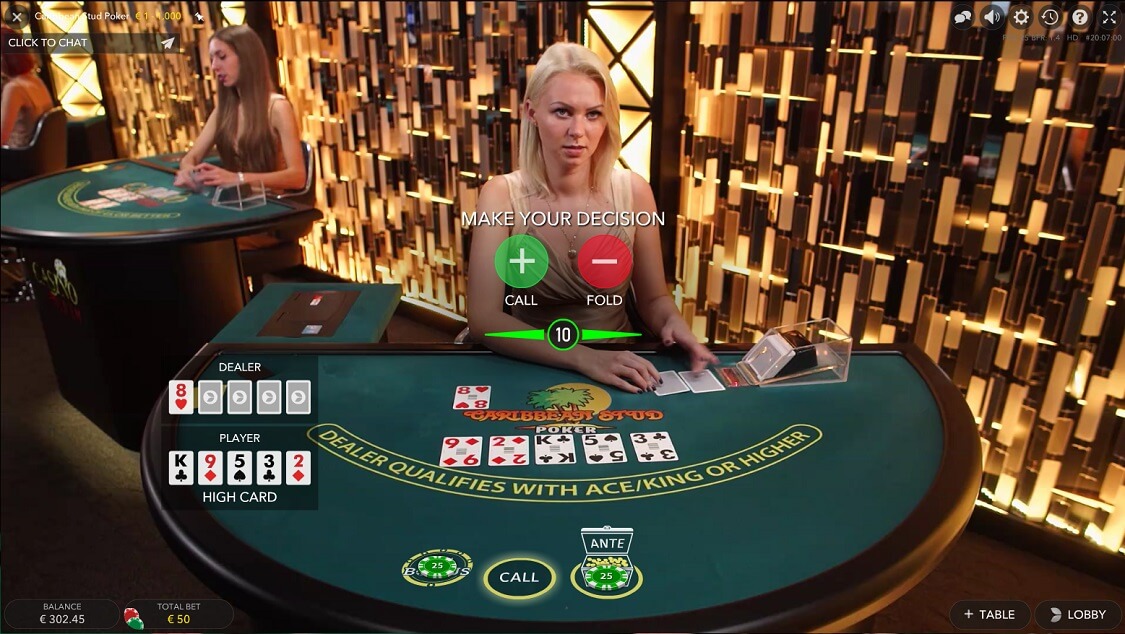 Live Caribbean Stud Poker 