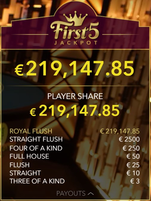 First 5 Jackpot Payouts Evolution Gaming